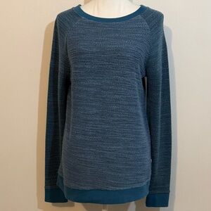 Vans Blue Textured Raglan Crewneck Sweatshirt | Size Large